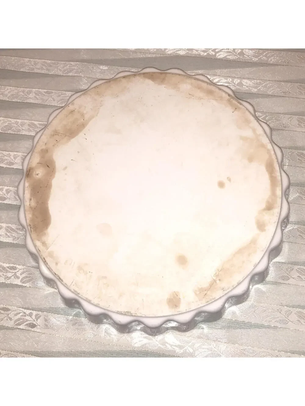 Ceramic Baking Dish Pan Tart Quiche Pie Fluted Rim with Flower Basket Design 10
